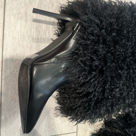 Liliana Black Fur Heeled Boots - Picture 5 of 6